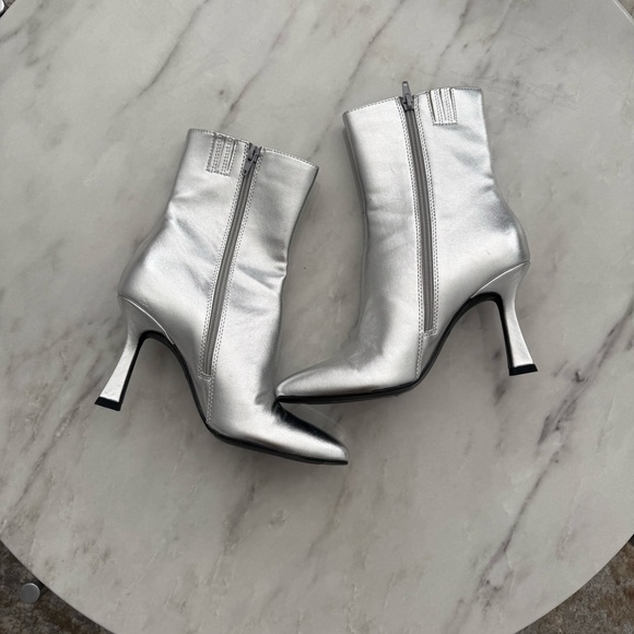 Metallic Silver Booties - Picture 3 of 3
